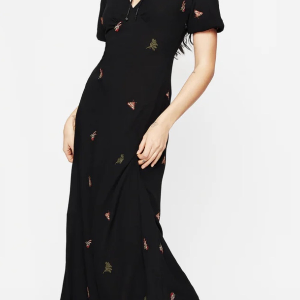 Disturbia Copia Moth Embroidered Maxi Dress
